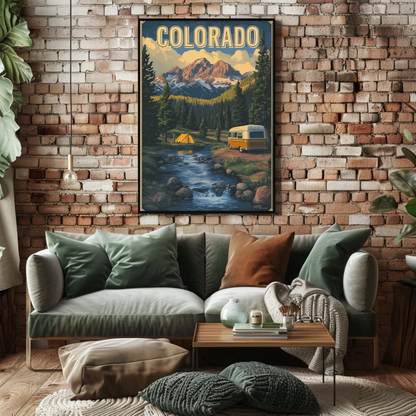 Colorado RV Adventure Vintage Travel Poster