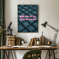 Tokyo Brutalism Urban Geometric Design Poster