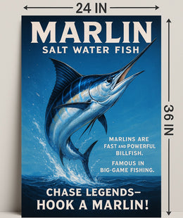 Marlin Saltwater Adventure Poster PosterGoat