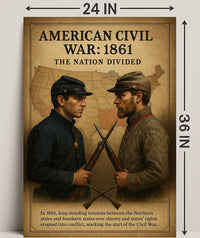 The Nation Divided American Civil War Poster PosterGoat