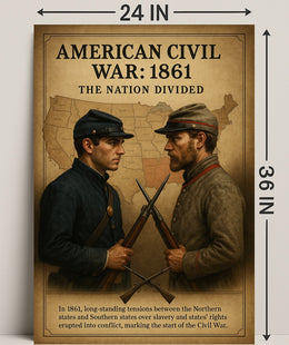 The Nation Divided American Civil War Poster PosterGoat