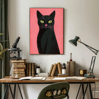 Black Cat Poster Mysterious Modern Wall Art