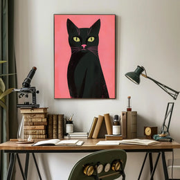 Black Cat Poster Mysterious Modern Wall Art