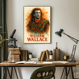 Medieval Scottish Warrior Art Poster: Bold Watercolor Print
