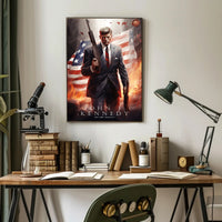 John F. Kennedy Illustrated Poster