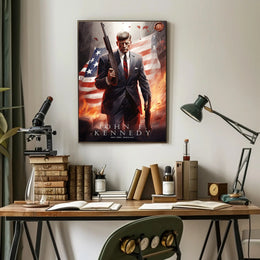 John F. Kennedy Illustrated Poster