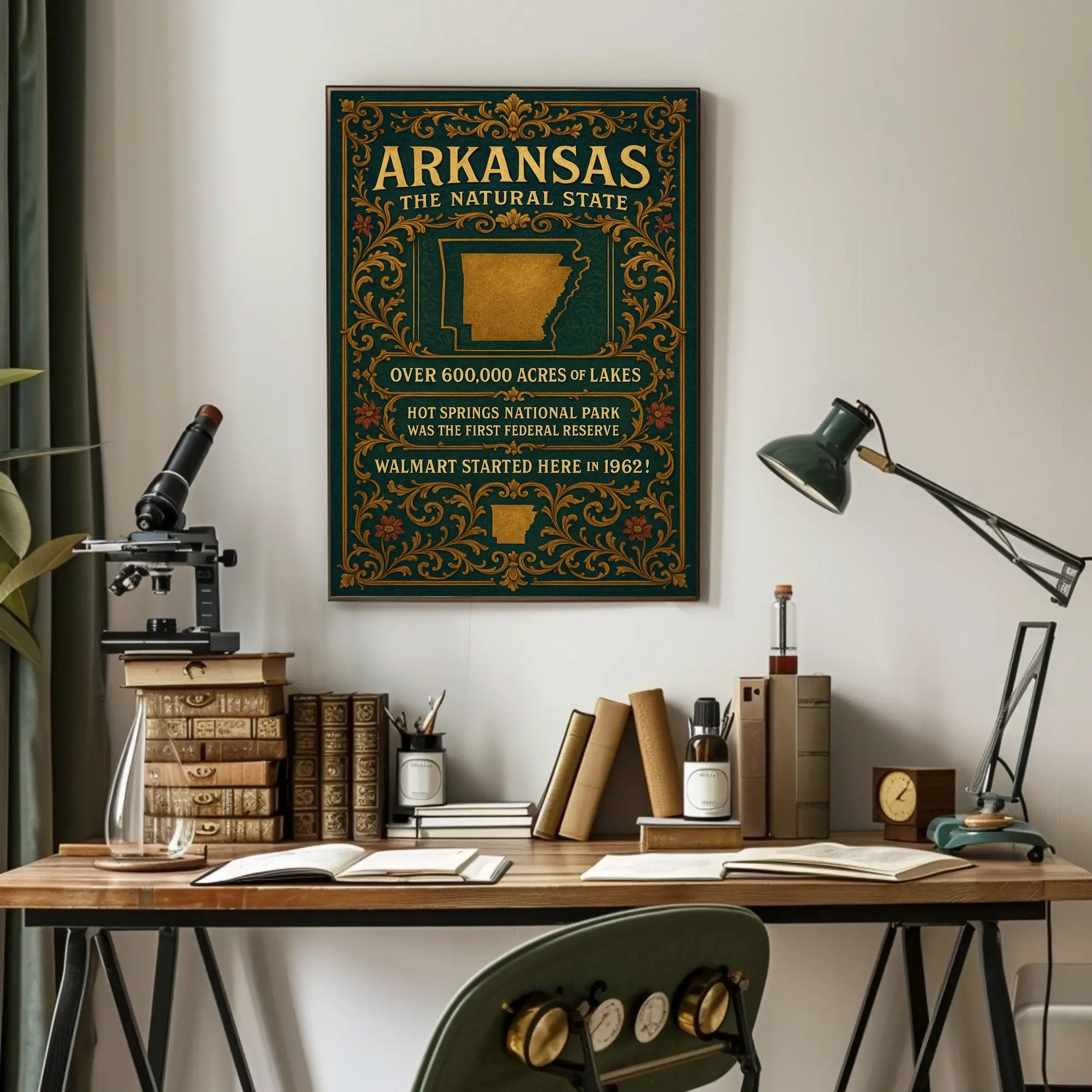 Arkansas Vintage Travel Poster Showcasing Natural Beauty