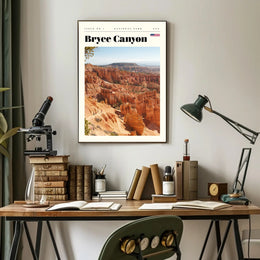 Bryce Canyon Travel Poster Vintage Landscape Print