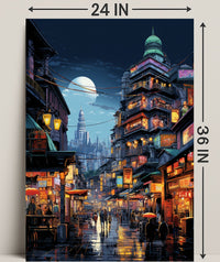Neon Night Market Poster