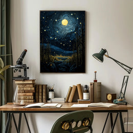Starry Night Landscape Poster PosterGoat