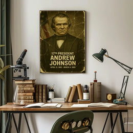 Andrew Johnson 17th President of the United States Damaged Photograph Poster