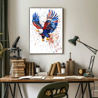 powerful bald eagle flying Poster