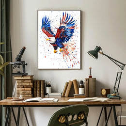 powerful bald eagle flying Poster