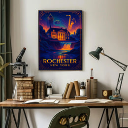 Rochester New York Scenic Travel Poster Vintage Wall Art