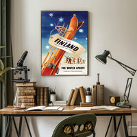 Finland Winter Sports Adventure Vintage Travel Poster PosterGoat