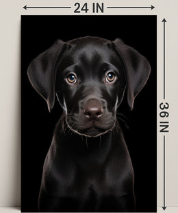 Portrait Of A Black Labrador Puppy Poster PosterGoat