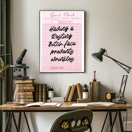 Humorous Vintage Guest Check Pop Culture Poster PosterGoat