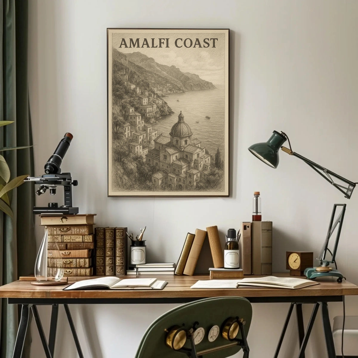 Amalfi Coast Poster Wall Art 18x24 Coastal Landscape