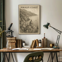 Amalfi Coast Poster Wall Art 18x24 Coastal Landscape