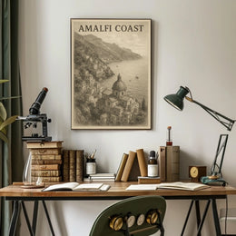 Amalfi Coast Poster Wall Art 18x24 Coastal Landscape