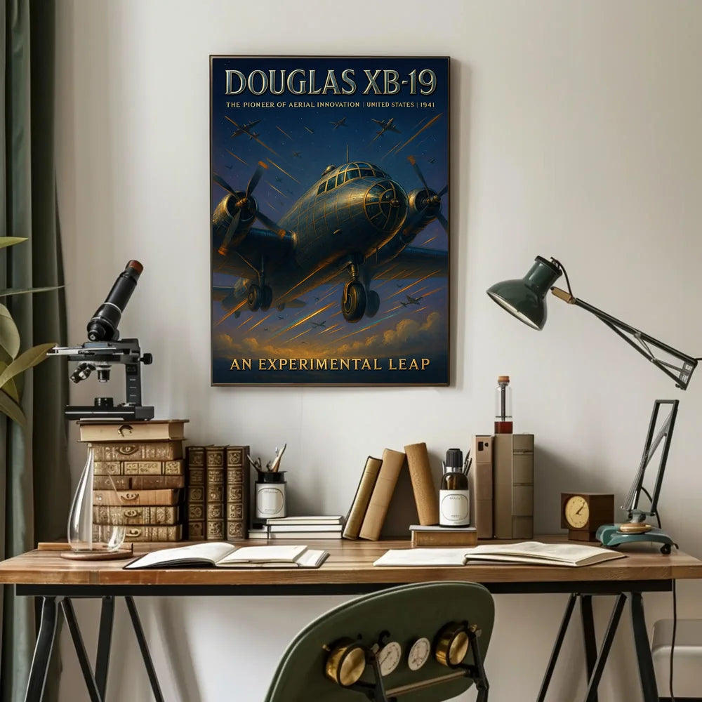 Douglas XB-19 Patriotic Vintage WWII Art Poster PosterGoat