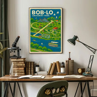 Retro Amusement Park Abstract Art Poster