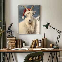 Festive Mountain Goat Poster