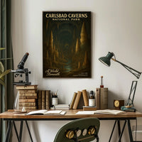Carlsbad Caverns Vintage National Park Travel Poster