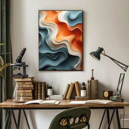 Abstract Flowing Curves Design Artistic Poster