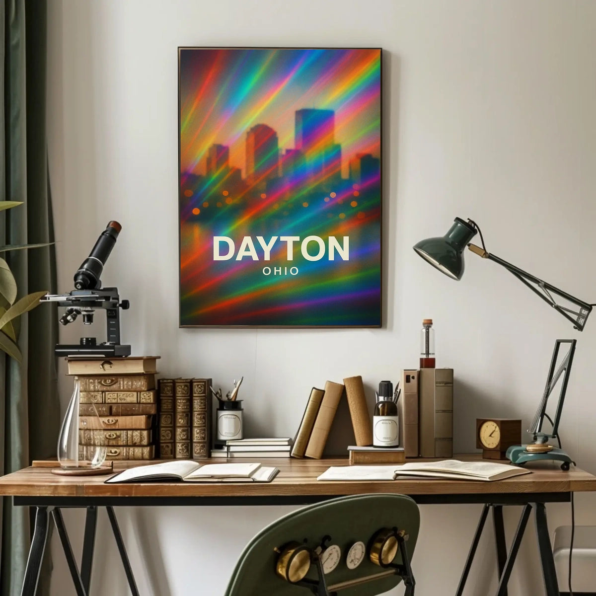 Dayton Ohio Cityscape Digital Painting Decor Lovers Poster