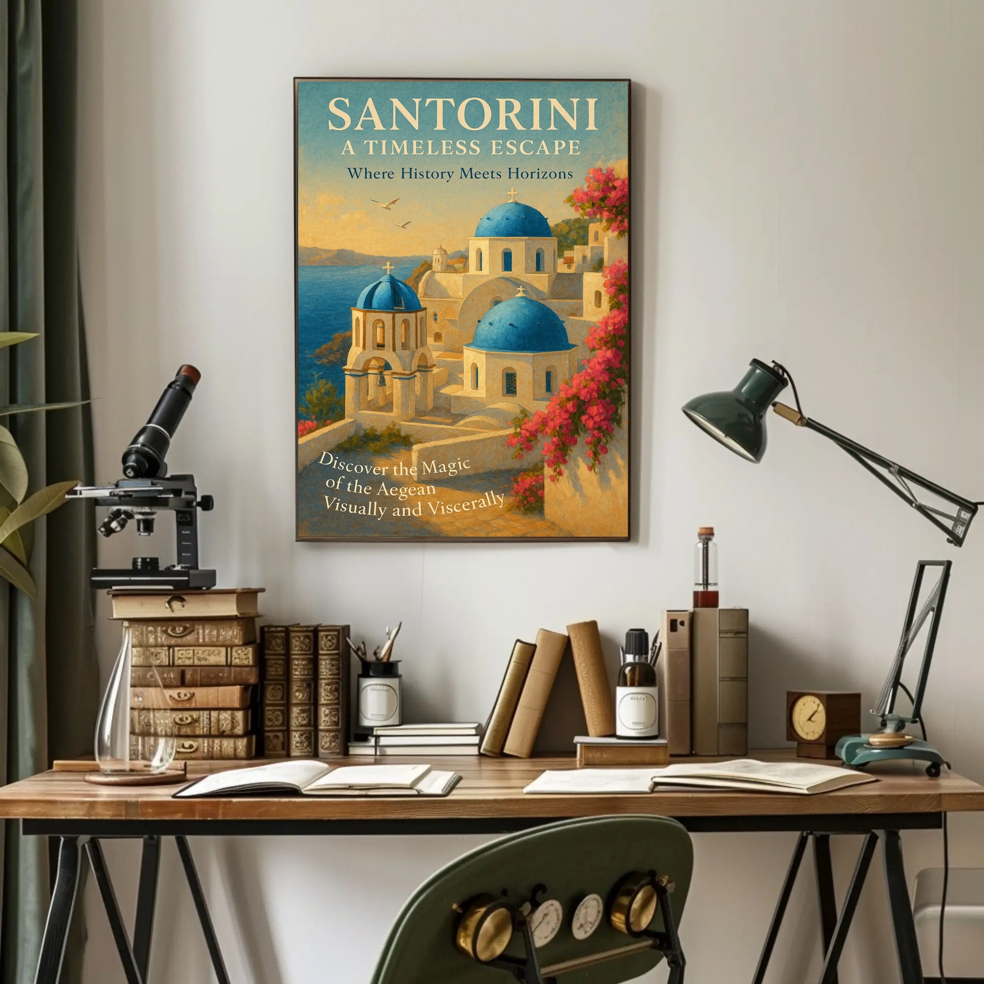 Santorini Travel Poster Timeless Escape Wall Art