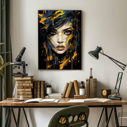 Modern Abstract Woman's Face Art Poster