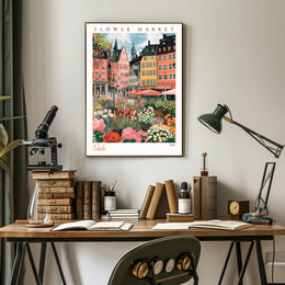 Flower Market in Oslo Poster PosterGoat