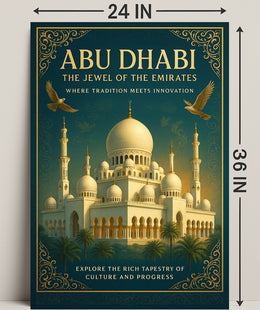Abu Dhabi Majestic Grand Mosque Travel Poster