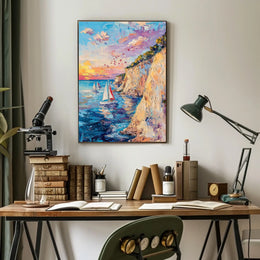 pixelmotion copyai 35099 Thick oil impasto painting of a coastal cl eae5208126d 4029 9828 f8e65374a5f0 Poster