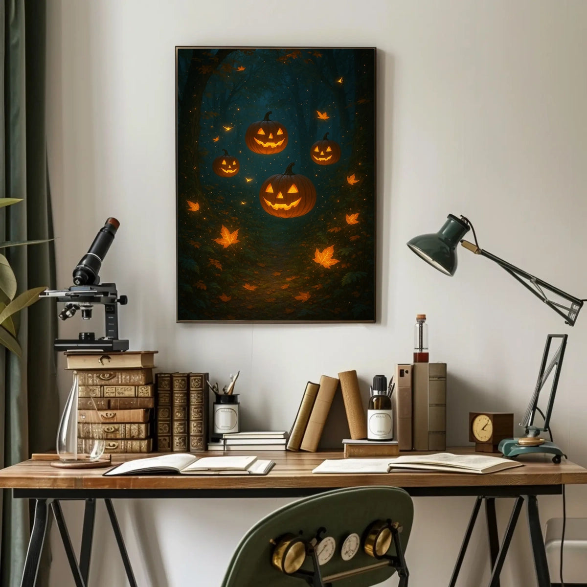 Halloween Enchanted Forest Whimsical Surreal Gothic Poster