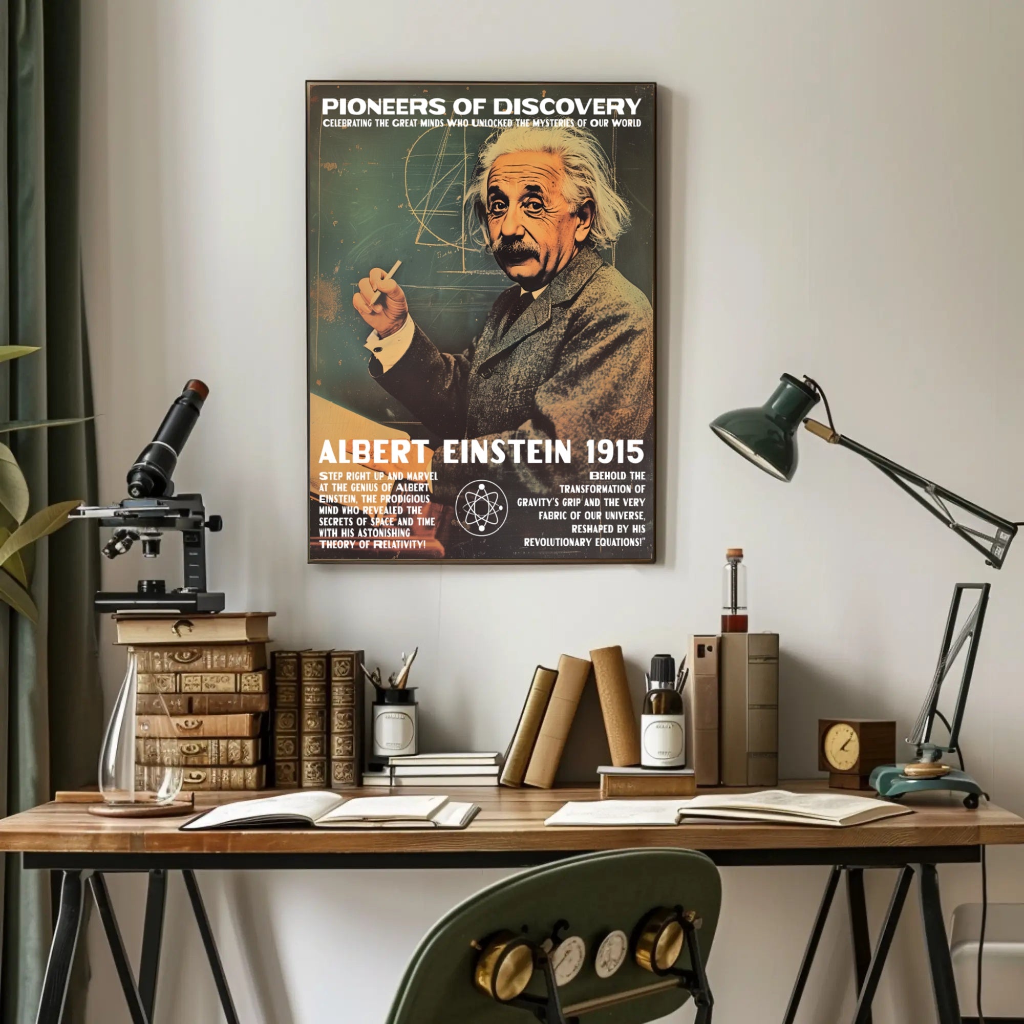 Einstein Theory Relativity Vintage Inspirational Poster