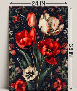 Botanical Elegance: Artistic Tulip Bouquet Poster