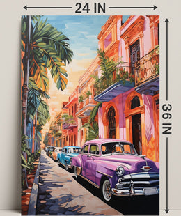 Vintage Havana Street Scene Vintage Poster