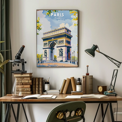 Paris Arc De Triomphe Travel Poster