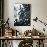 Post-Apocalyptic Survival Poster: Red Goggles Dystopia PosterGoat