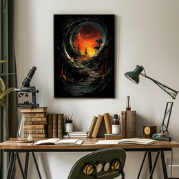 Apocalyptic Dystopian World Surreal Landscape Artistic Poster