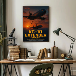 KC-10 Extender Aircraft Sunset Military Recruitment Poster