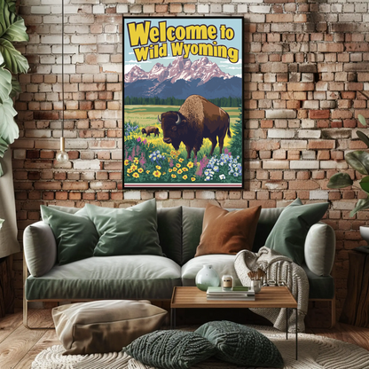 Welcome to Wild Wyoming Vintage Poster