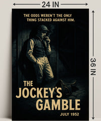 Vintage Jockey in Noir-Inspired Sports Poster