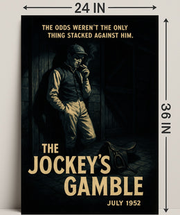 Vintage Jockey in Noir-Inspired Sports Poster