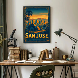 San Jose Skyline Wall Art Poster Modern Travel Print