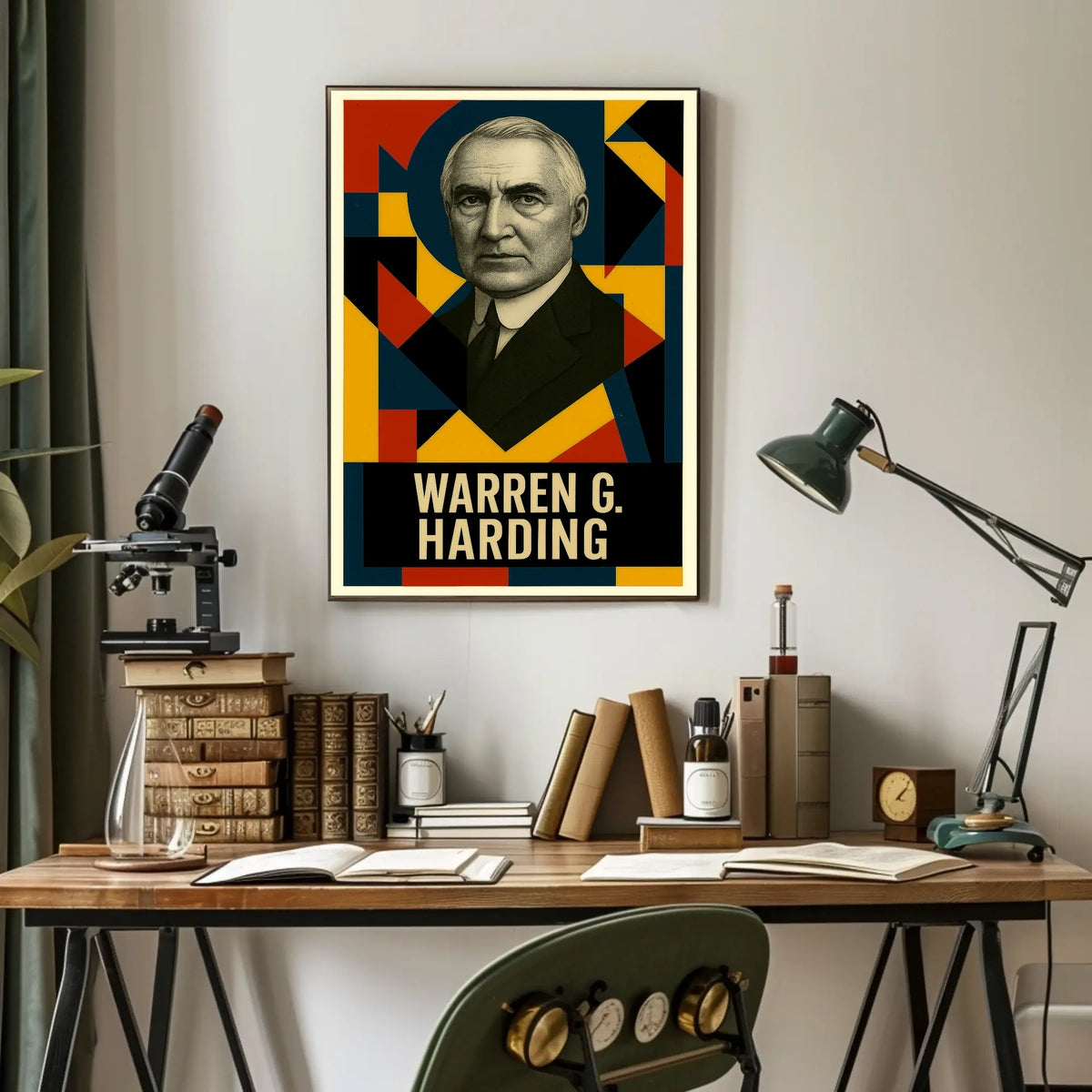 Warren G. Harding 29th President of the United States Abstract Pop Poster