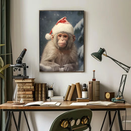 Festive Monkey In Winter Wonderland Poster