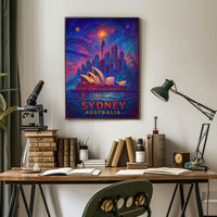 Sydney Opera House Vibrant Artistic Poster Print